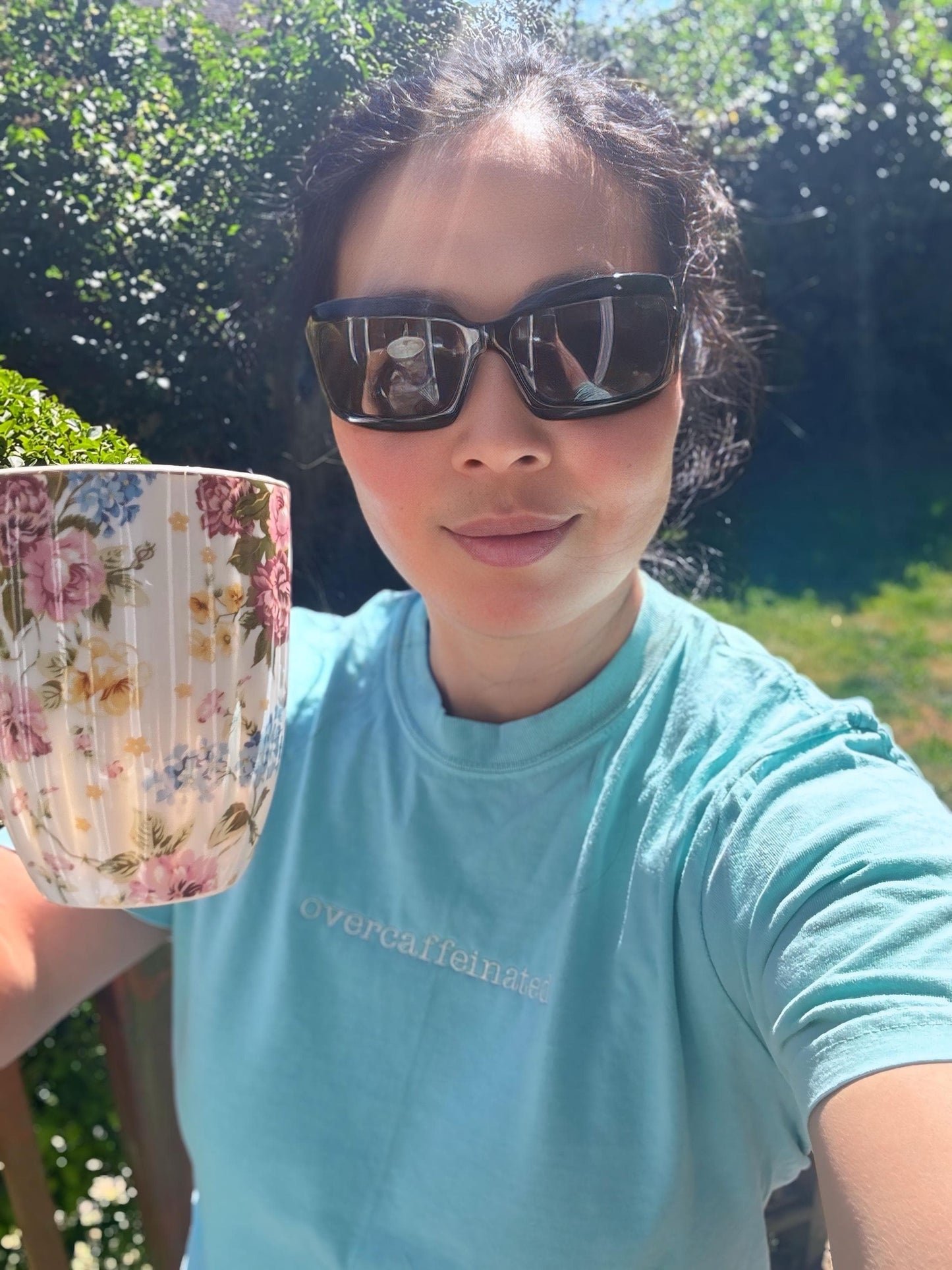 Overcaffeinated Embroidered T-shirt Comfort Colors