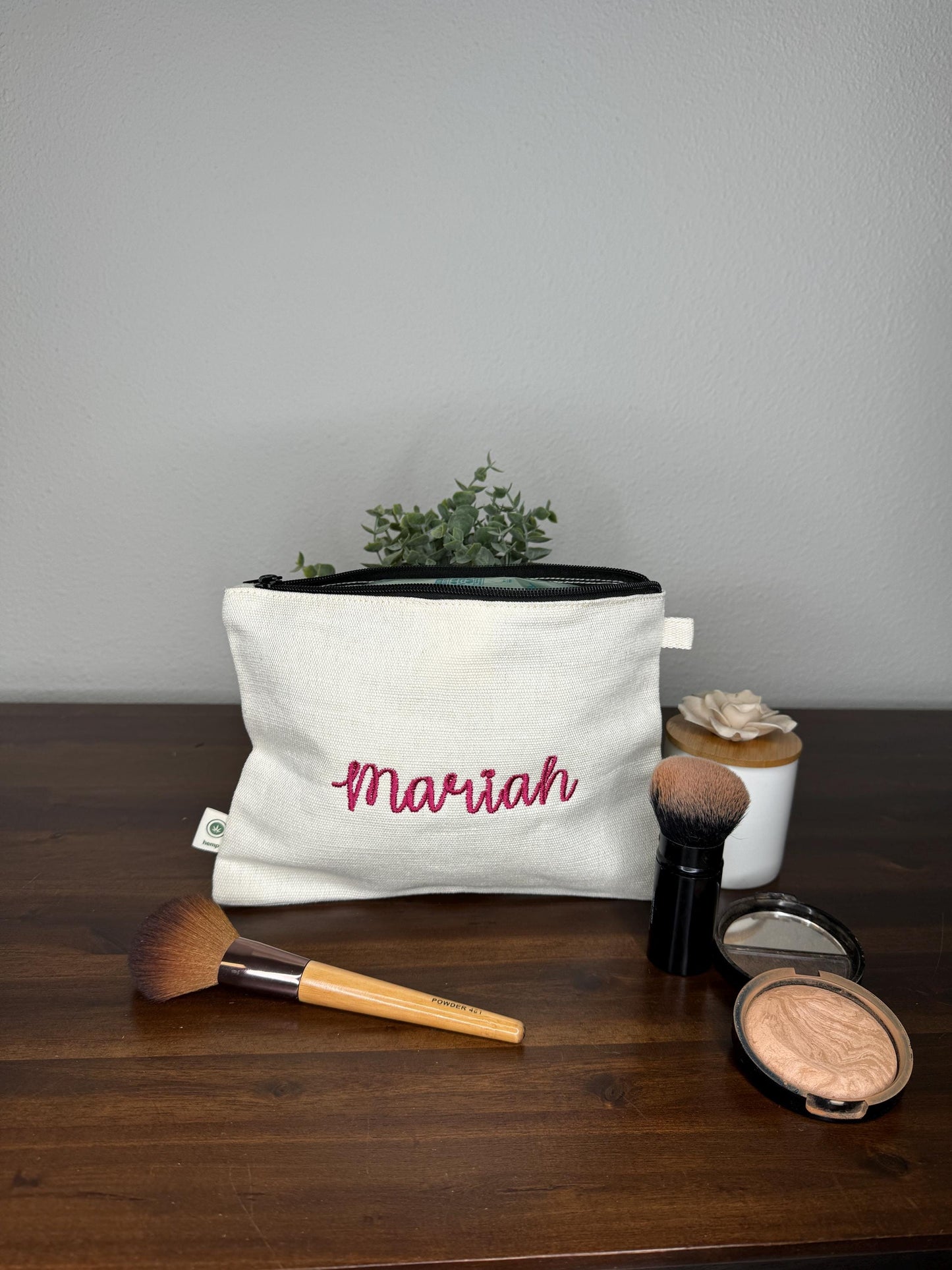 Customized Hemp Makeup Bag Girl's Birthday Party Favors Gifts (Individual and set of 5)