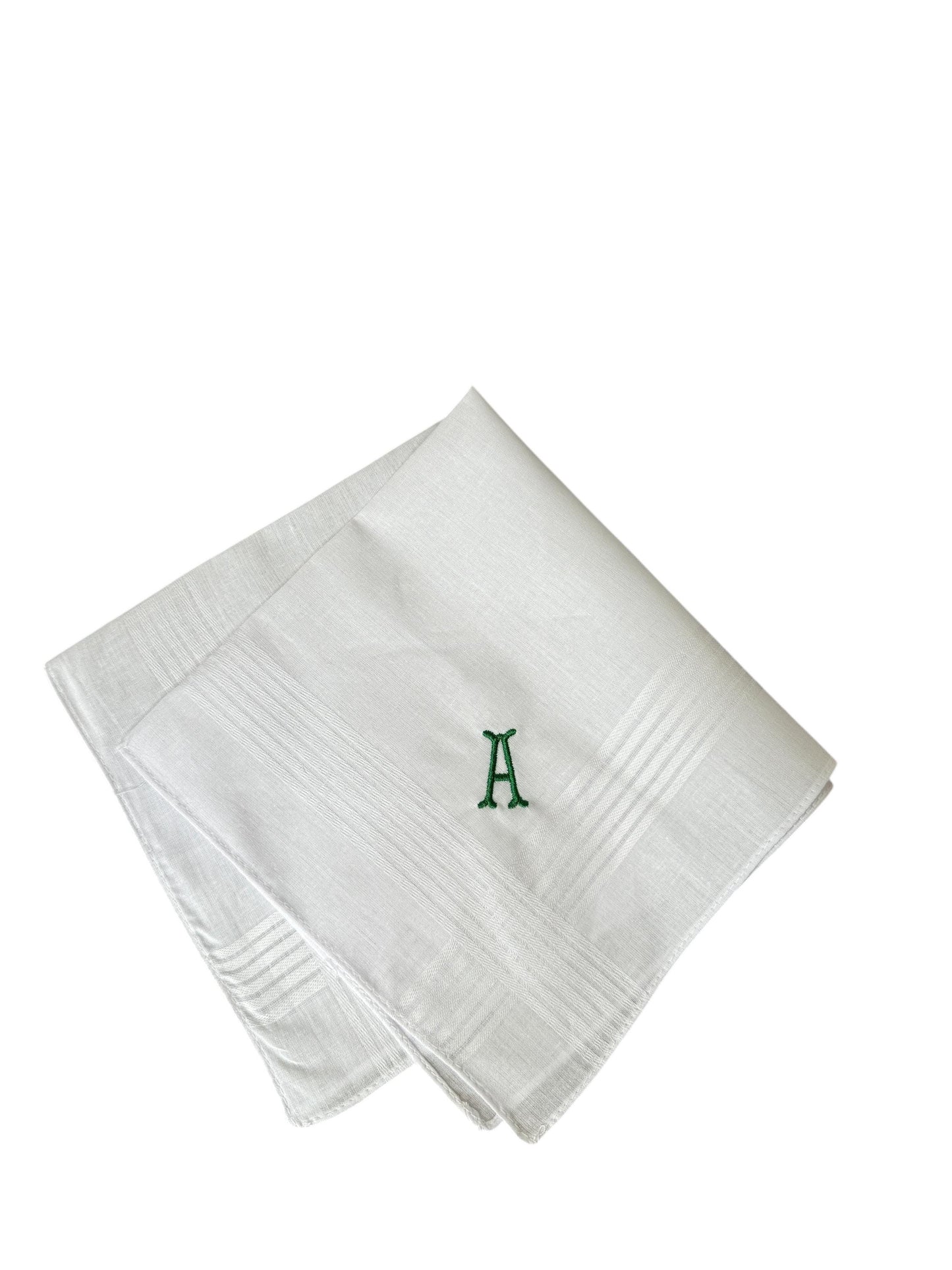 Men's Handkerchief with Monogrammed Initials Pocket Square Wedding Gift
