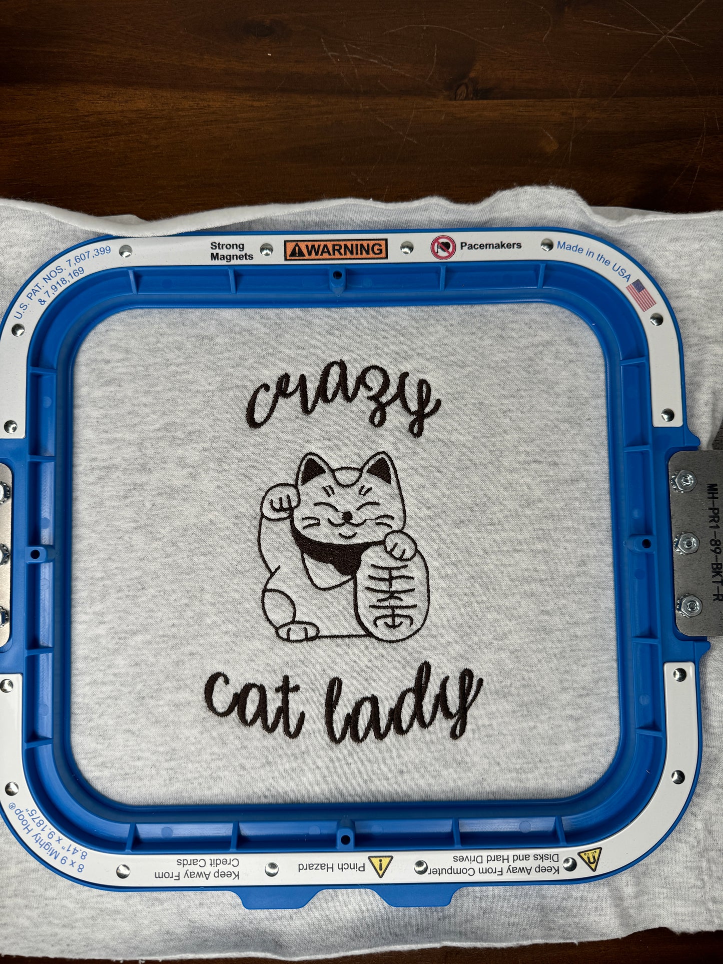Crazy Cat Lady Embroidered Crewneck Sweatshirt - Lucky Cat - Gildan & Comfort Colors