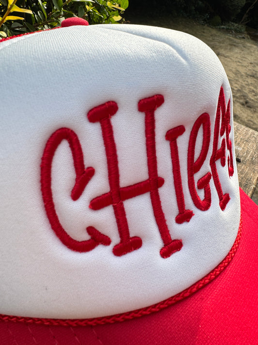 3D Puff Foam Embroidered Foam Trucker Hat - Two Tone Colors