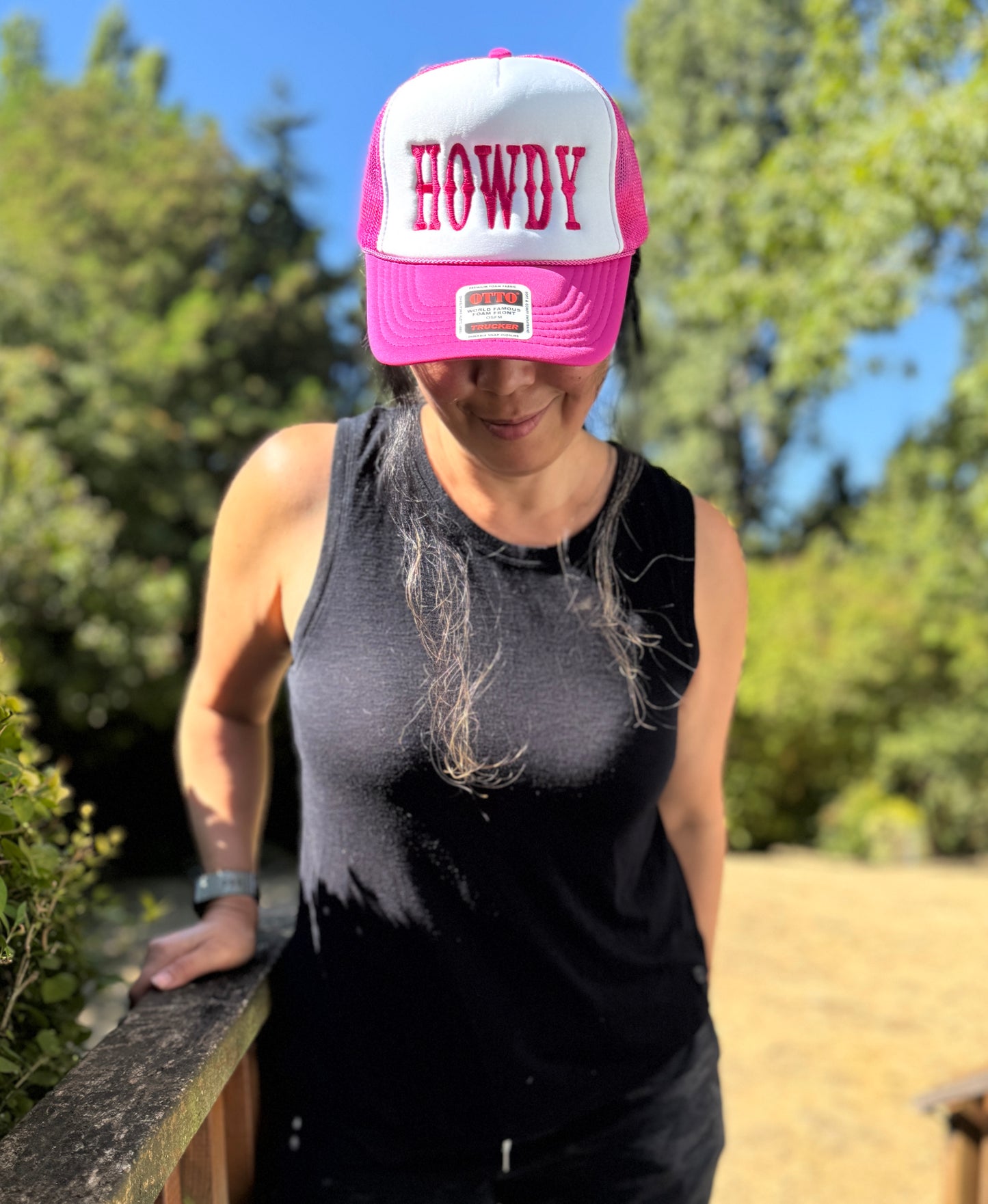 Embroidered Foam Trucker Hat - "HOWDY"