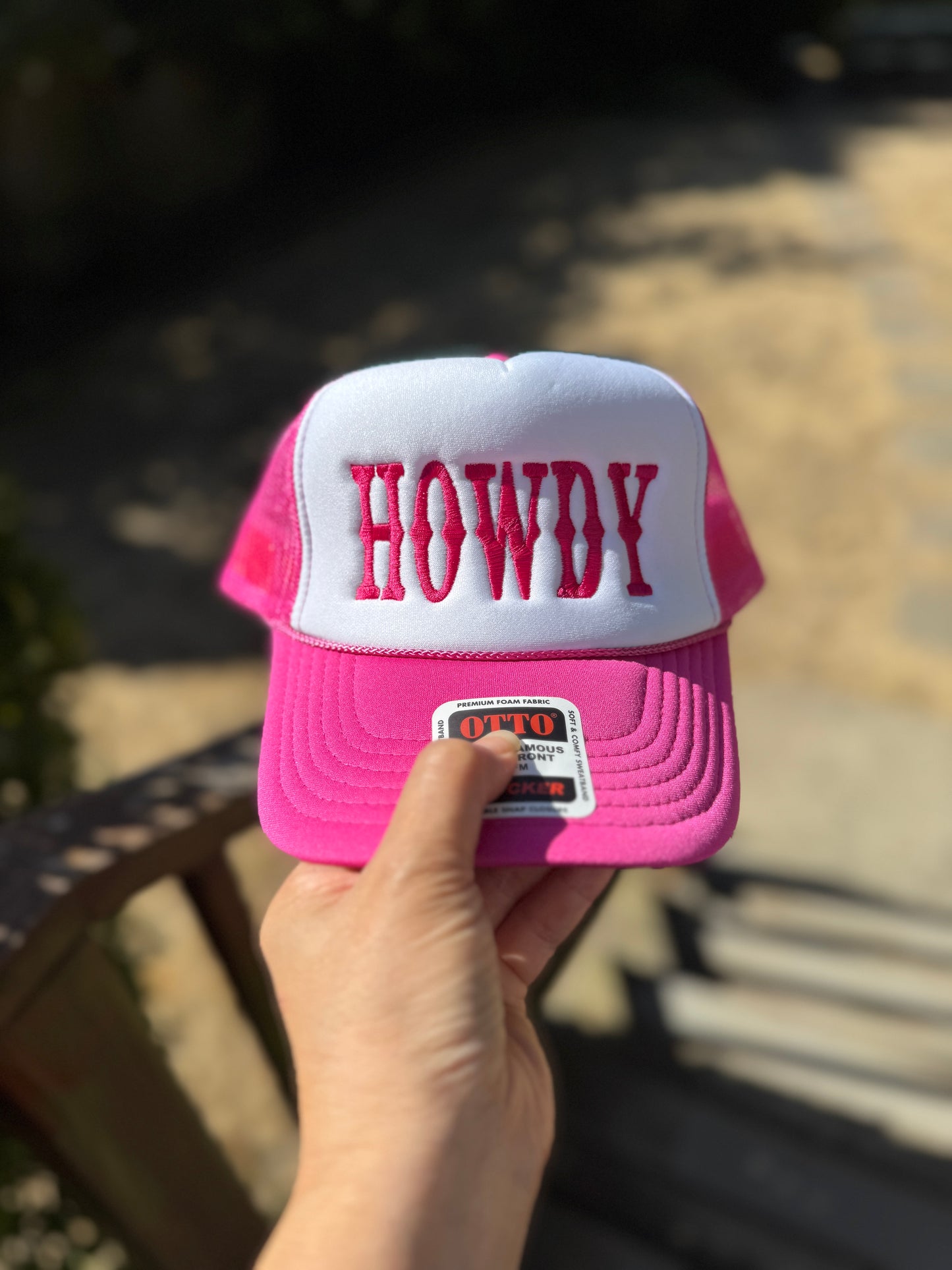 Embroidered Foam Trucker Hat - "HOWDY"