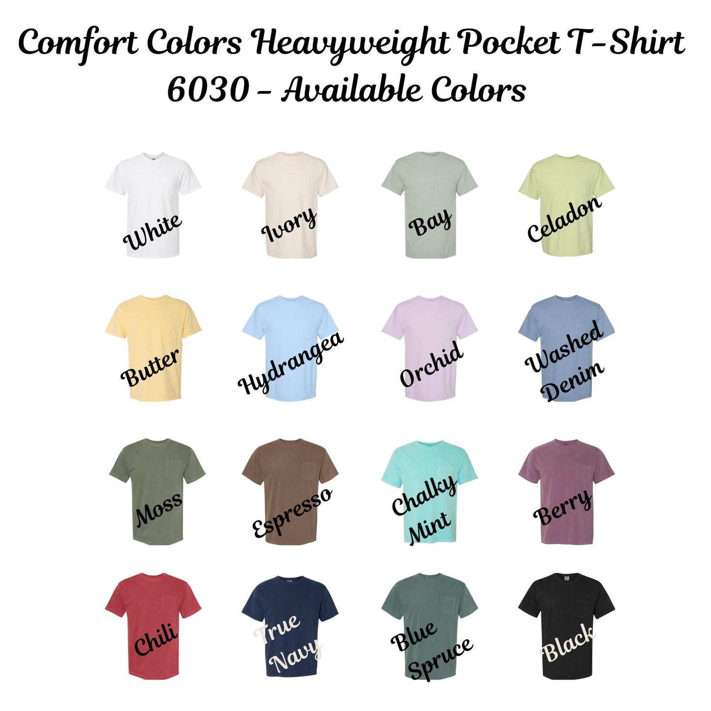 Embroidered Monogram Pocket T-Shirt Comfort Colors