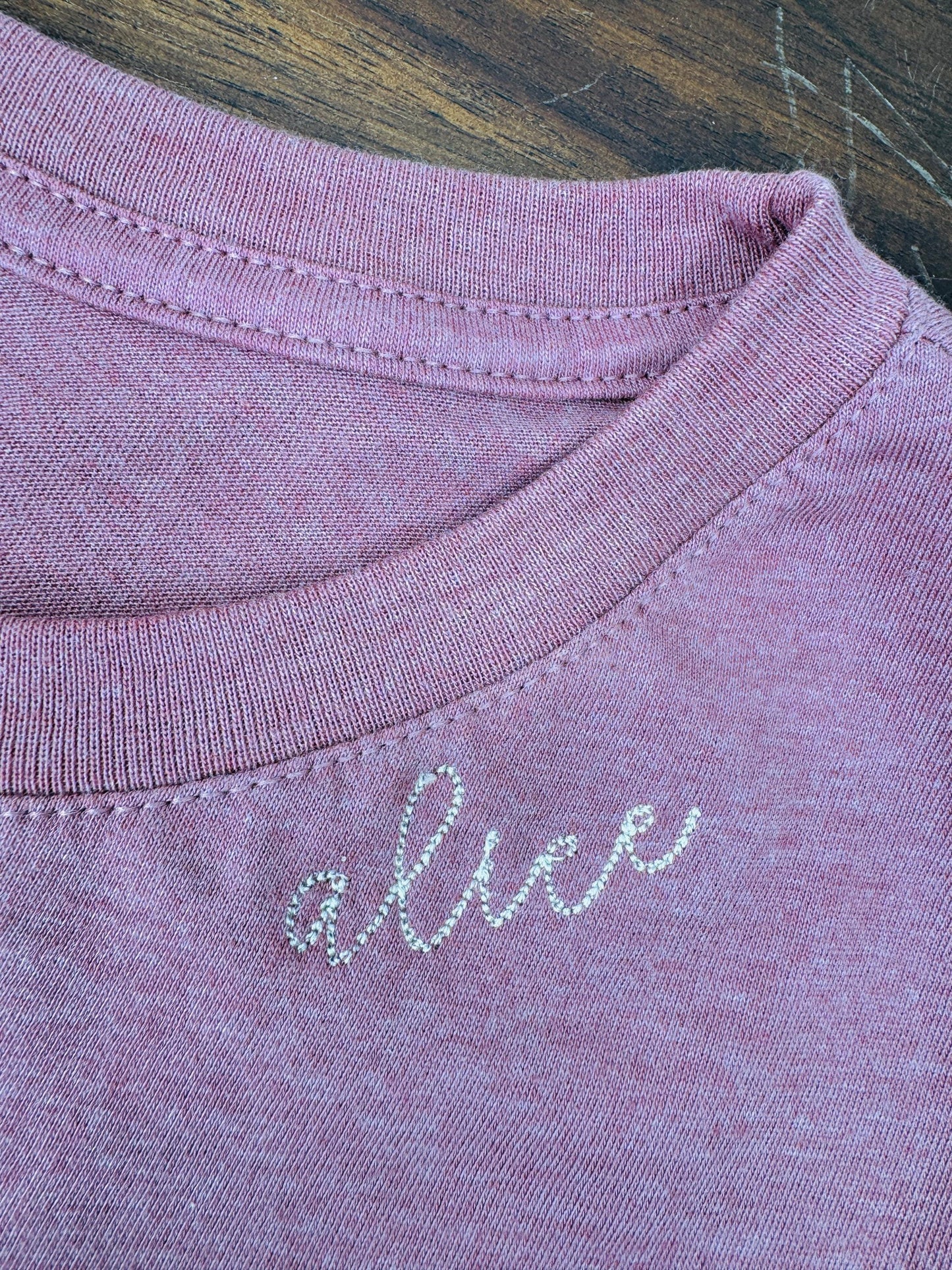 Bella + Canvas Racerback Crop Tank with Embroidered Curved Customized Name on Neckline