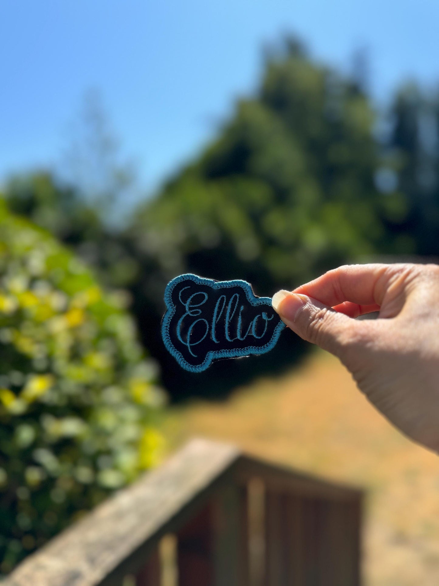 Custom Embroidered Name Patch - Personalized - 1 inch font black background iron or sew on - backpack, trucker hat, clothing - gifts for her