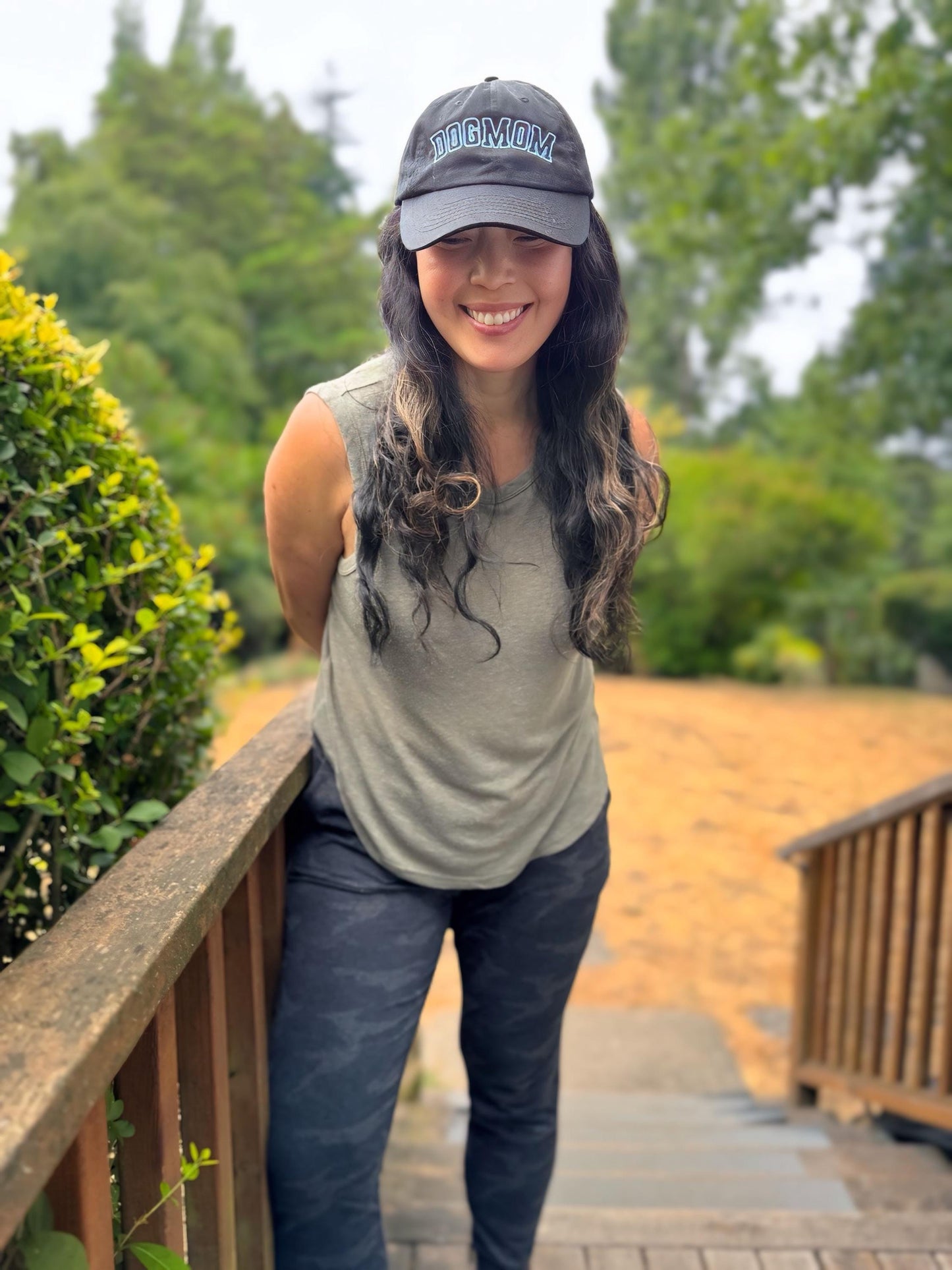 Embroidered Dogmom Hat - Baseball Hat, Dad Hat, Unstructured Hat - Adjustable Fitted Hat - Varsity Satin Stitch - Gifts for Her - Dog lover