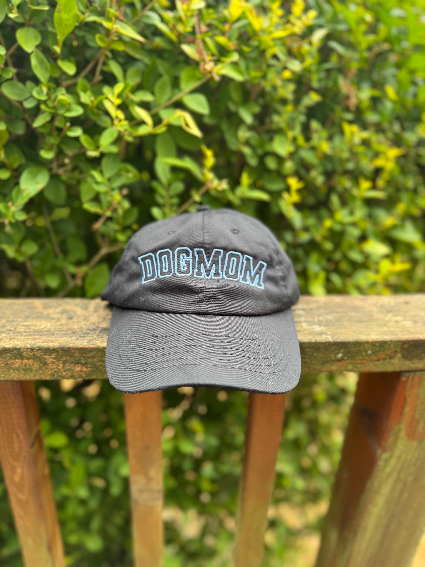 Embroidered Dogmom Hat - Baseball Hat, Dad Hat, Unstructured Hat - Adjustable Fitted Hat - Varsity Satin Stitch - Gifts for Her - Dog lover