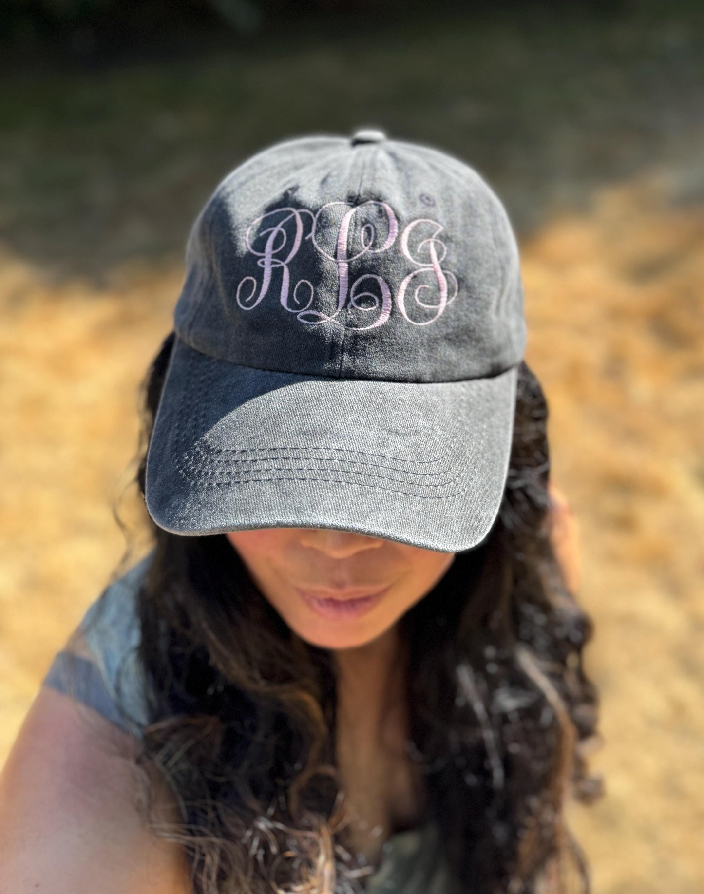 Monogram Embroidered Hat - Baseball Dad Hat - Unstructured Hat, Structured Adjustable Hat - Distressed Hat - Gifts for Her/Him