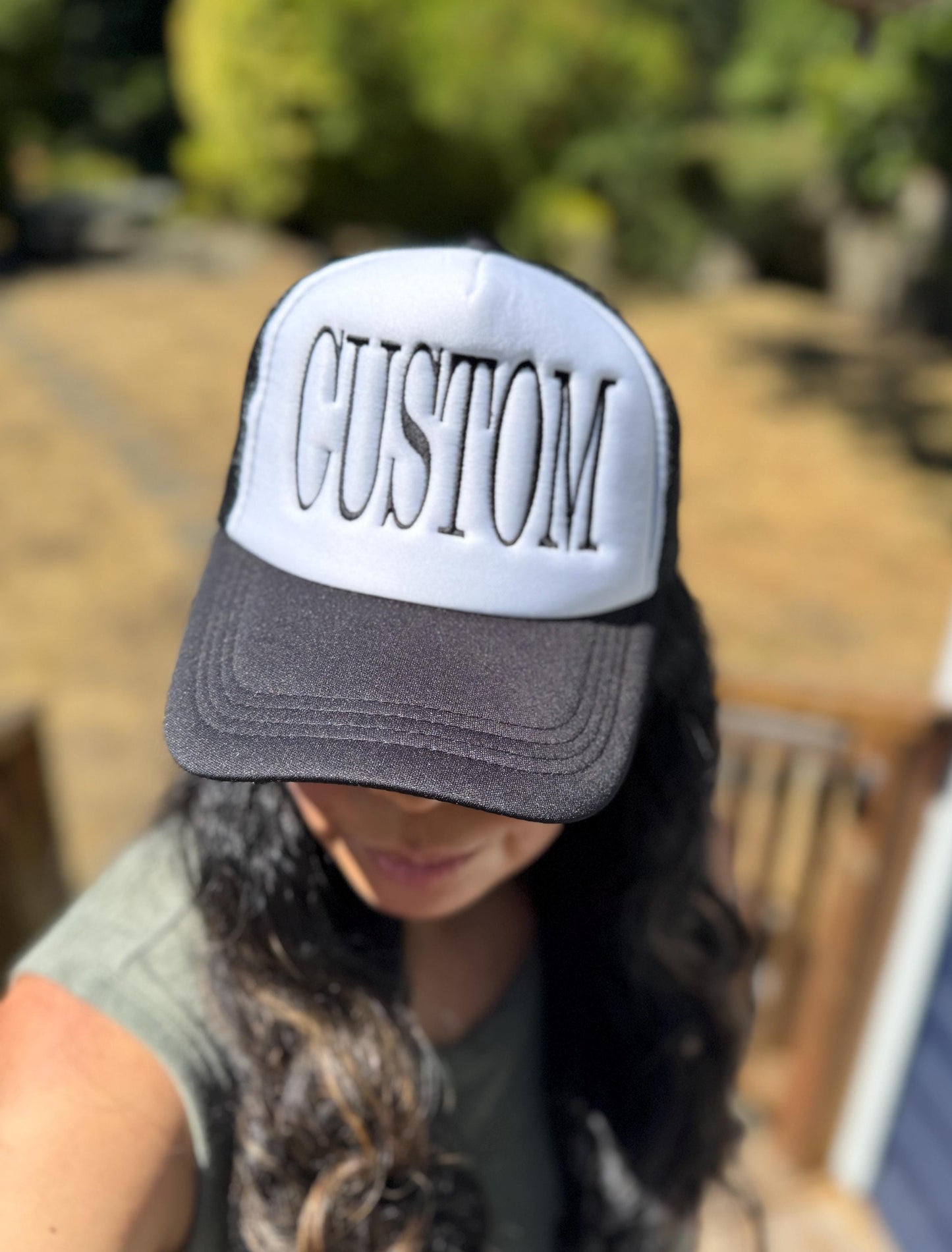 Embroidered CUSTOM Foam Trucker Hat - Trucker Hat, Structured Snapback Mesh Hat - Personalized Hat - Gifts for Her/Him