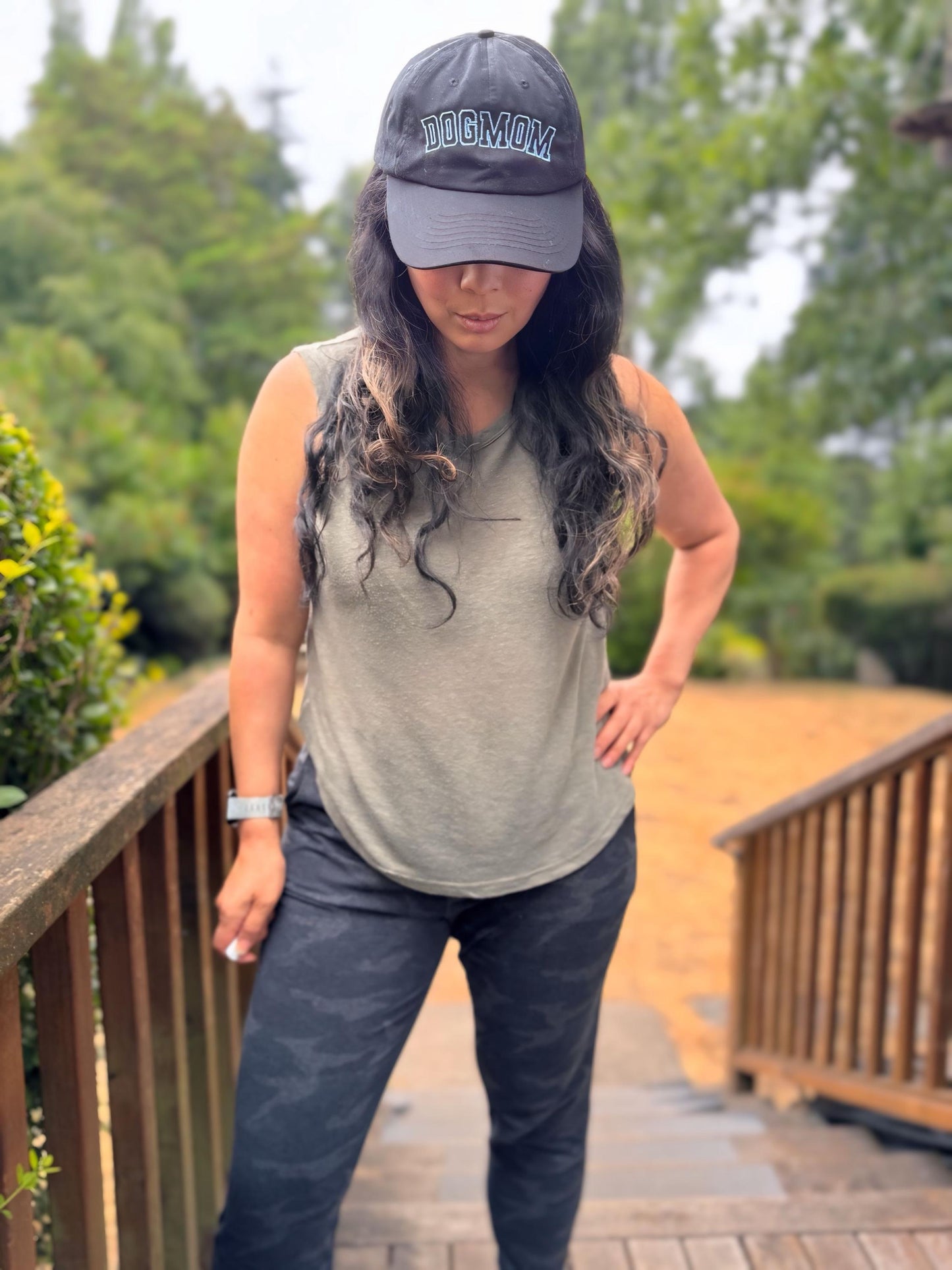 Embroidered Dogmom Hat - Baseball Hat, Dad Hat, Unstructured Hat - Adjustable Fitted Hat - Varsity Satin Stitch - Gifts for Her - Dog lover