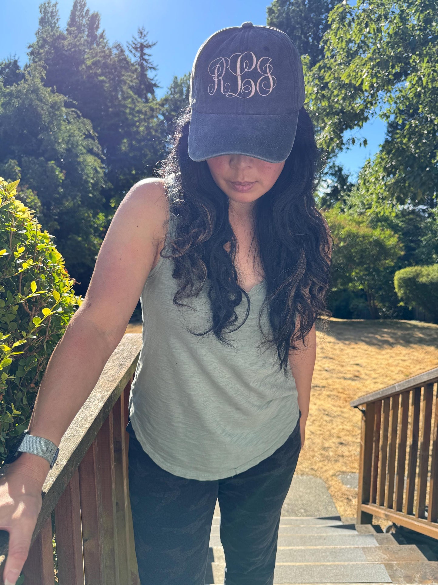 Monogram Embroidered Hat - Baseball Dad Hat - Unstructured Hat, Structured Adjustable Hat - Distressed Hat - Gifts for Her/Him