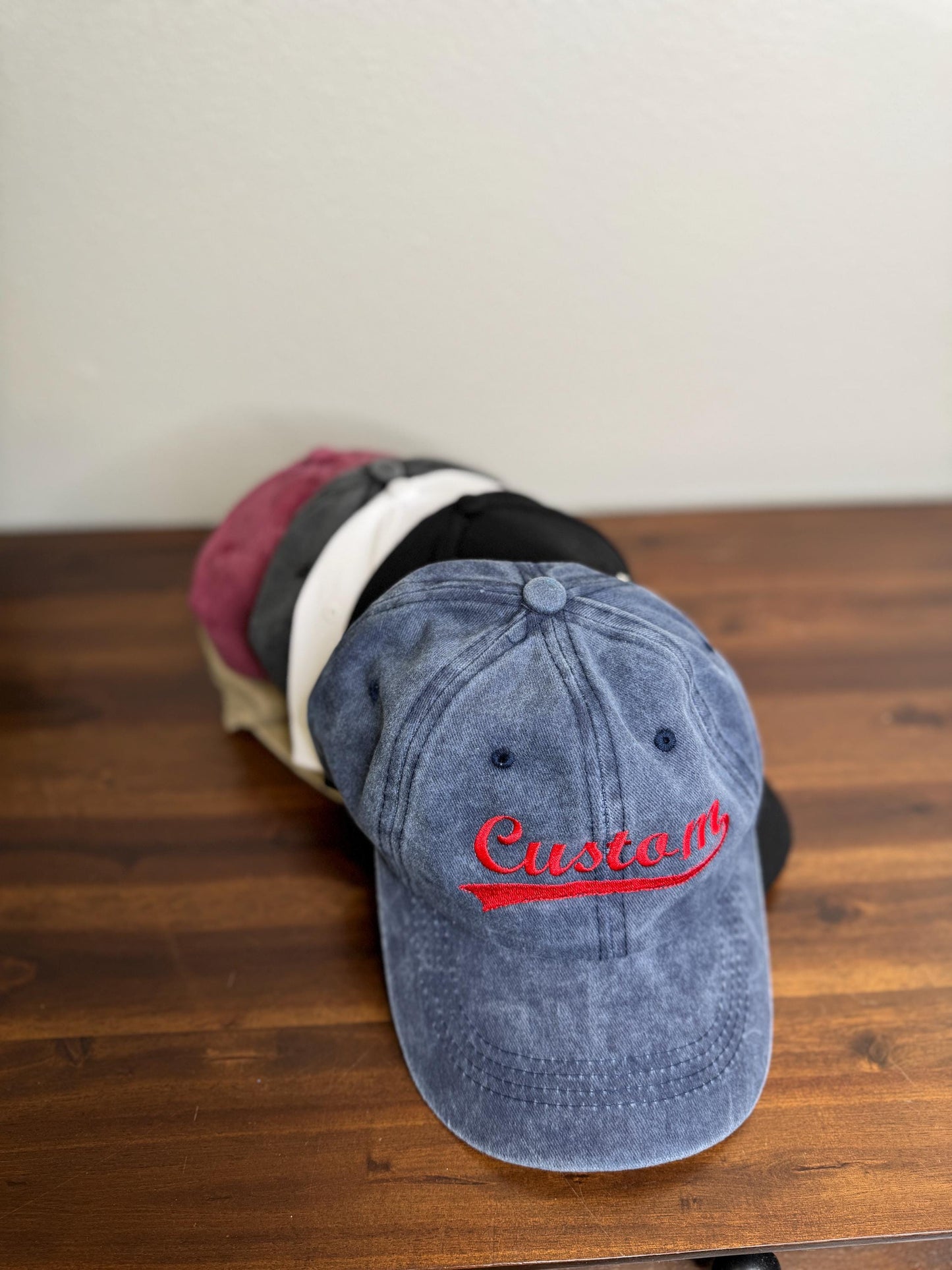 Custom Embroidered Hat - Personalized Text/Name Baseball Dad Hat - Unstructured/Structured Hat - Distressed Hat - Gifts for Her/Him