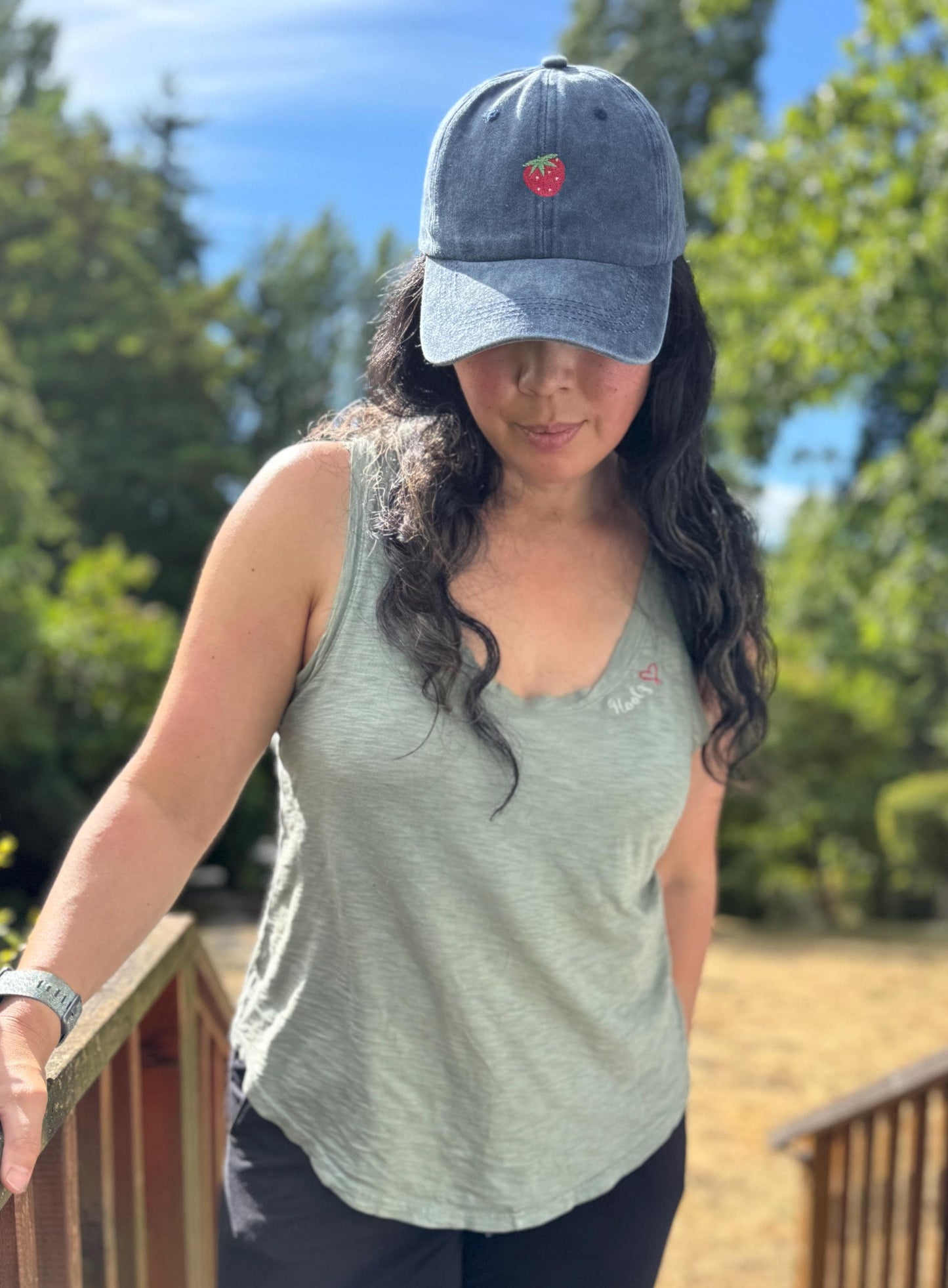 Embroidered Fruit Hat - Small Fruits - Strawberry, Cherry, Apple, Dainty Design - Baseball Dad Hat - Adjustable Fitted Hat - Gifts for Her