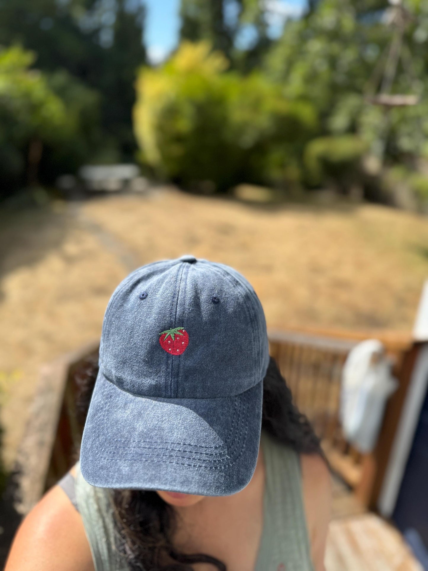 Embroidered Fruit Hat - Small Fruits - Strawberry, Cherry, Apple, Dainty Design - Baseball Dad Hat - Adjustable Fitted Hat - Gifts for Her