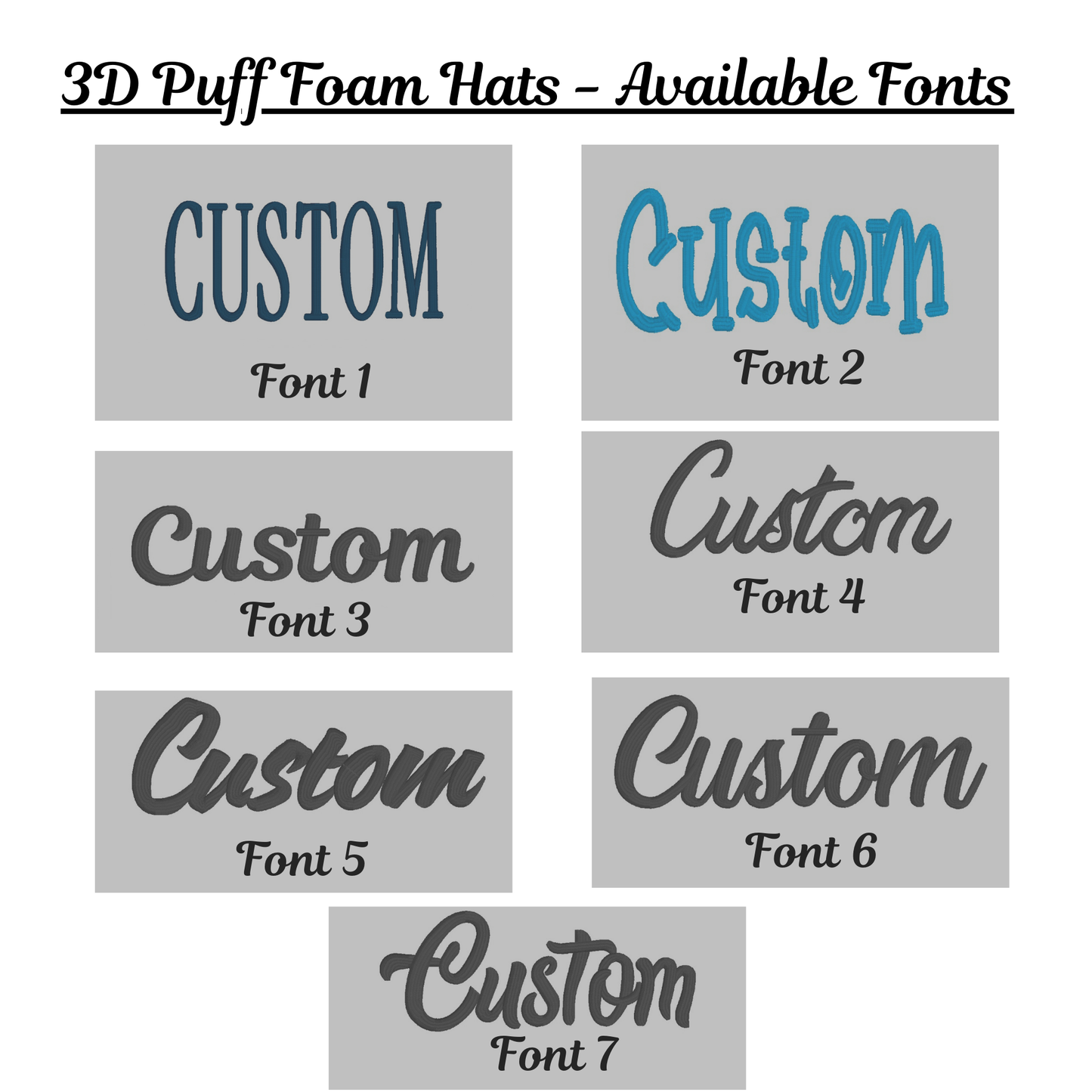 3D Puff Foam Embroidered Foam Trucker Hat - Two Tone Colors