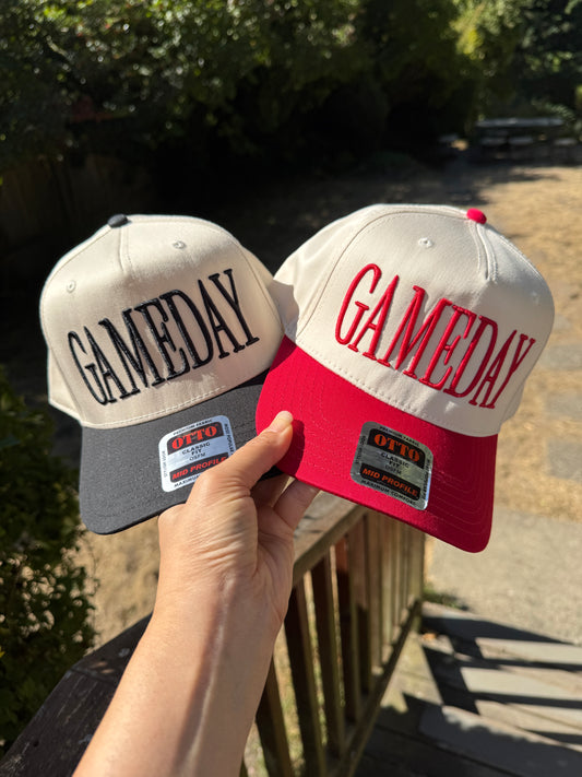3D Puff Foam Embroidered GAMEDAY Hat - 5 Panel Baseball Hat
