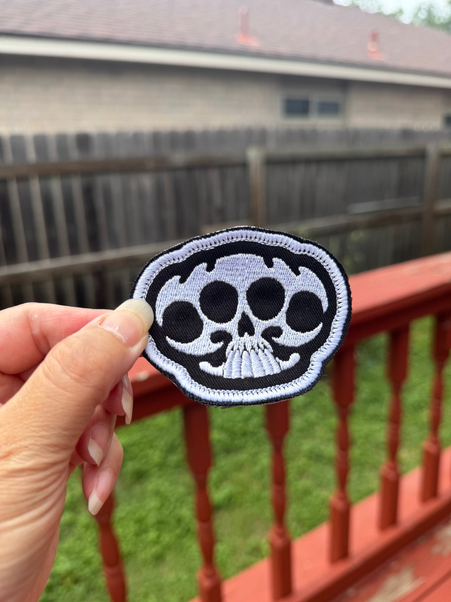 Skull Knuckleduster Embroidered Patch - Gothic Punk Biker Patch - Iron or Sew on