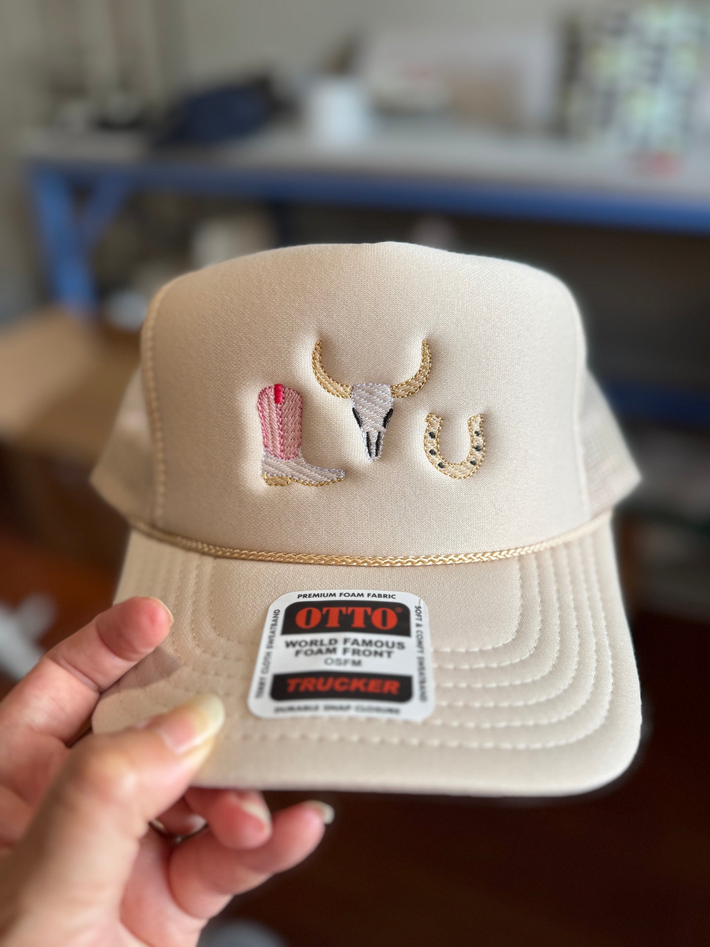 Texas Trio Western Trucker Embroidered Hat