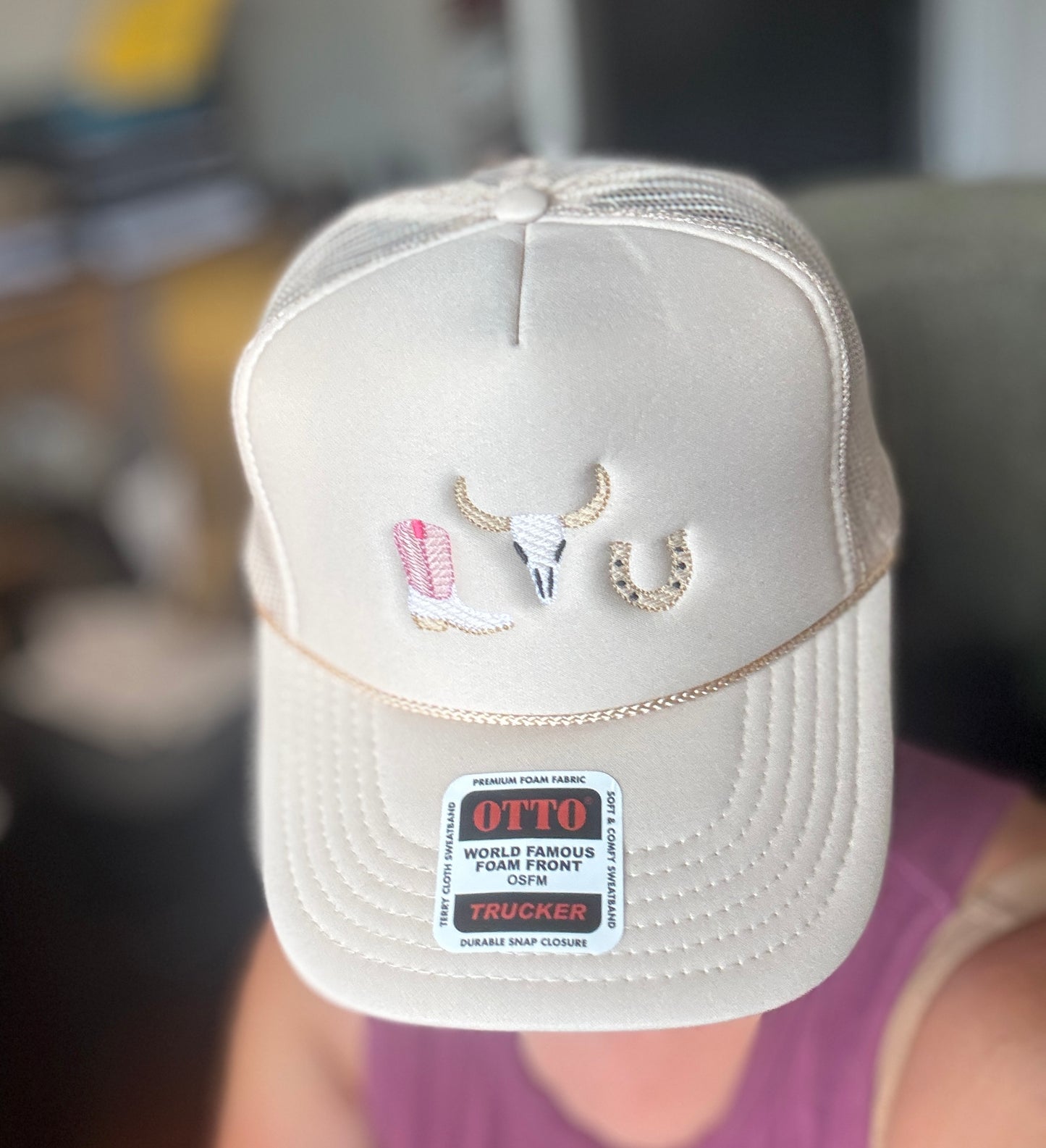 Texas Trio Western Trucker Embroidered Hat
