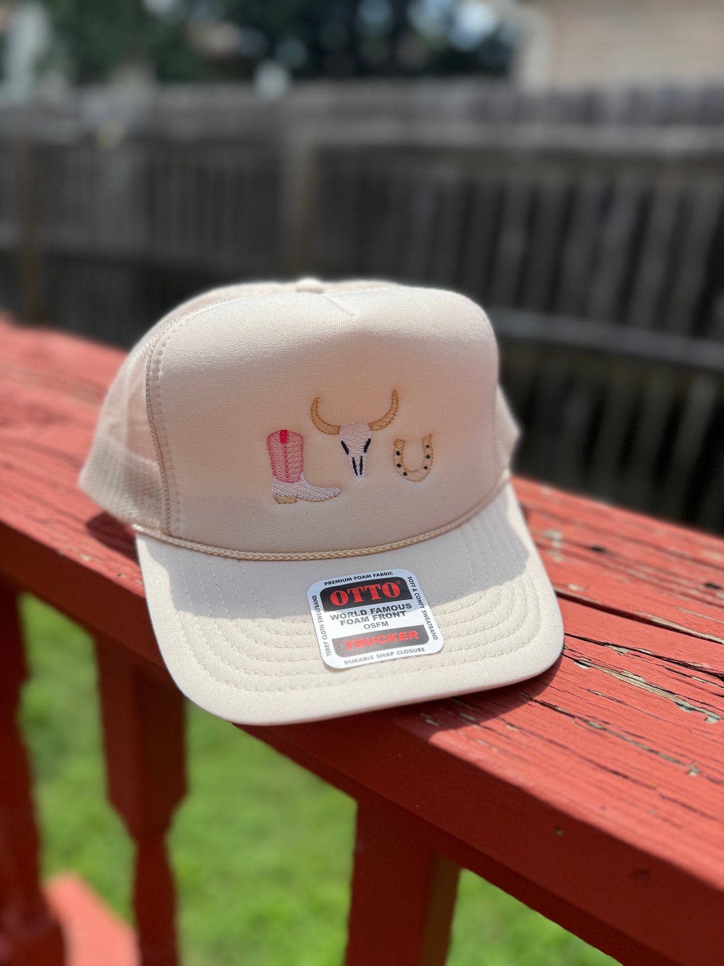 Texas Trio Western Trucker Embroidered Hat