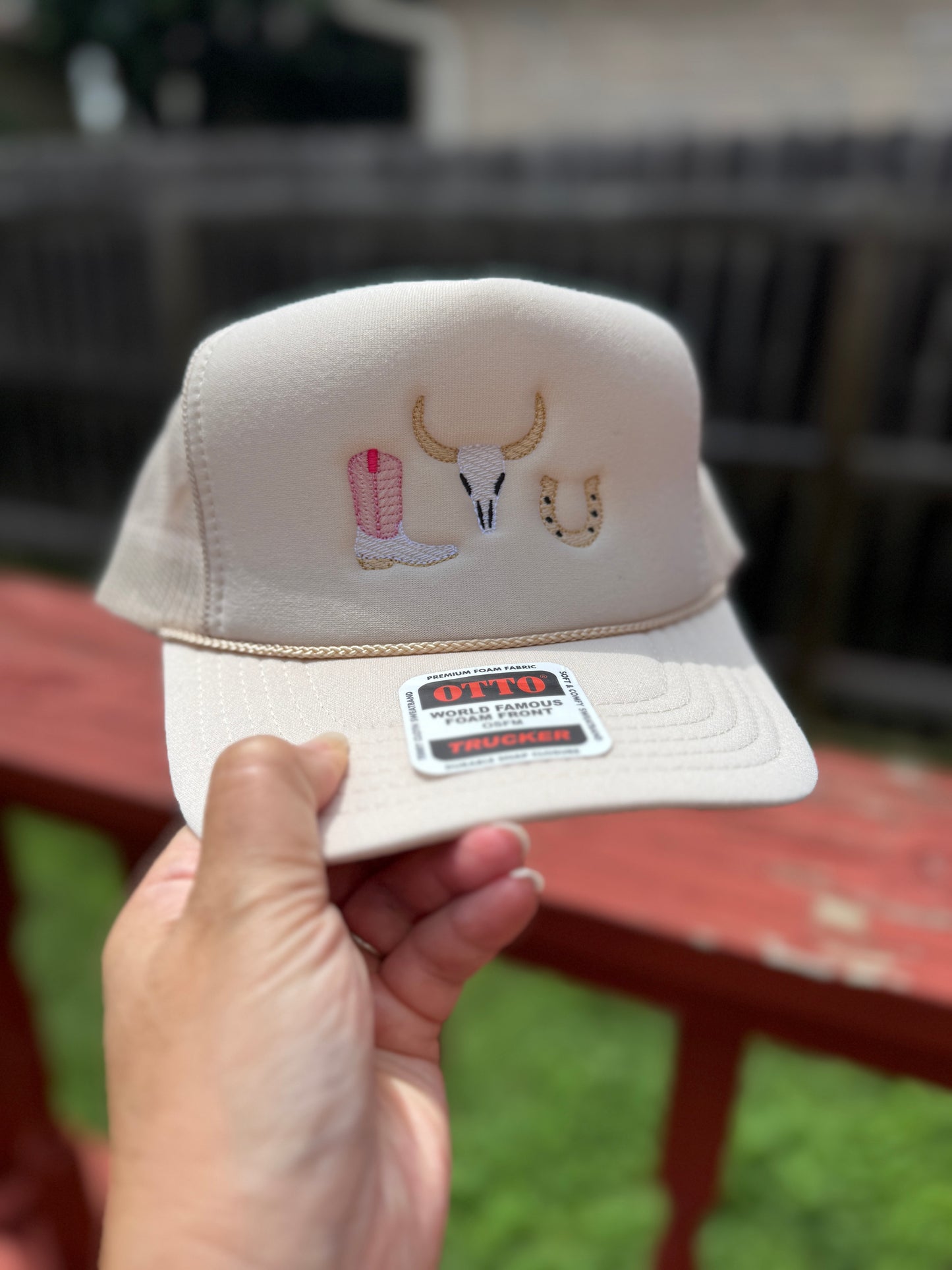 Texas Trio Western Trucker Embroidered Hat