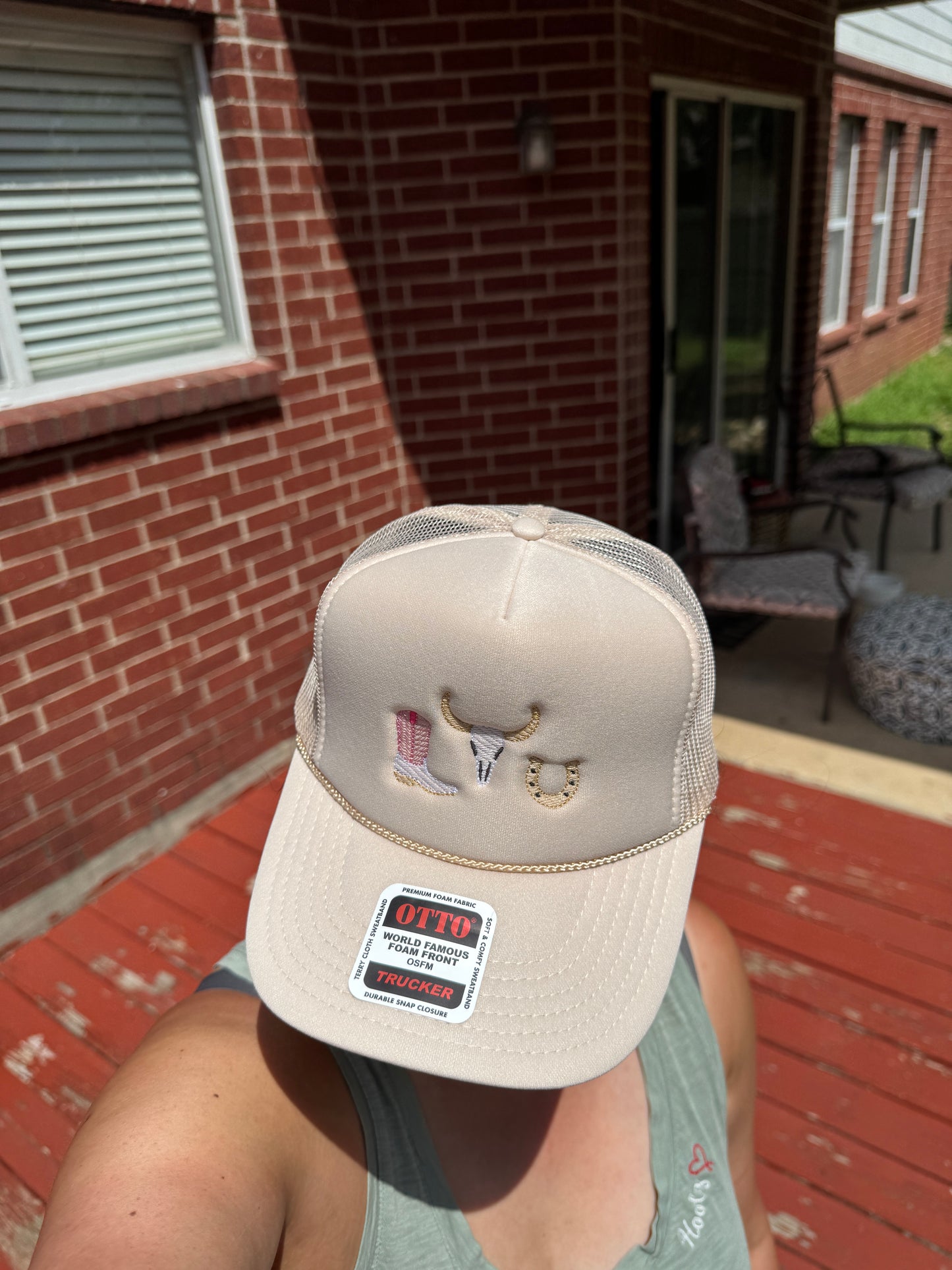 Texas Trio Western Trucker Embroidered Hat