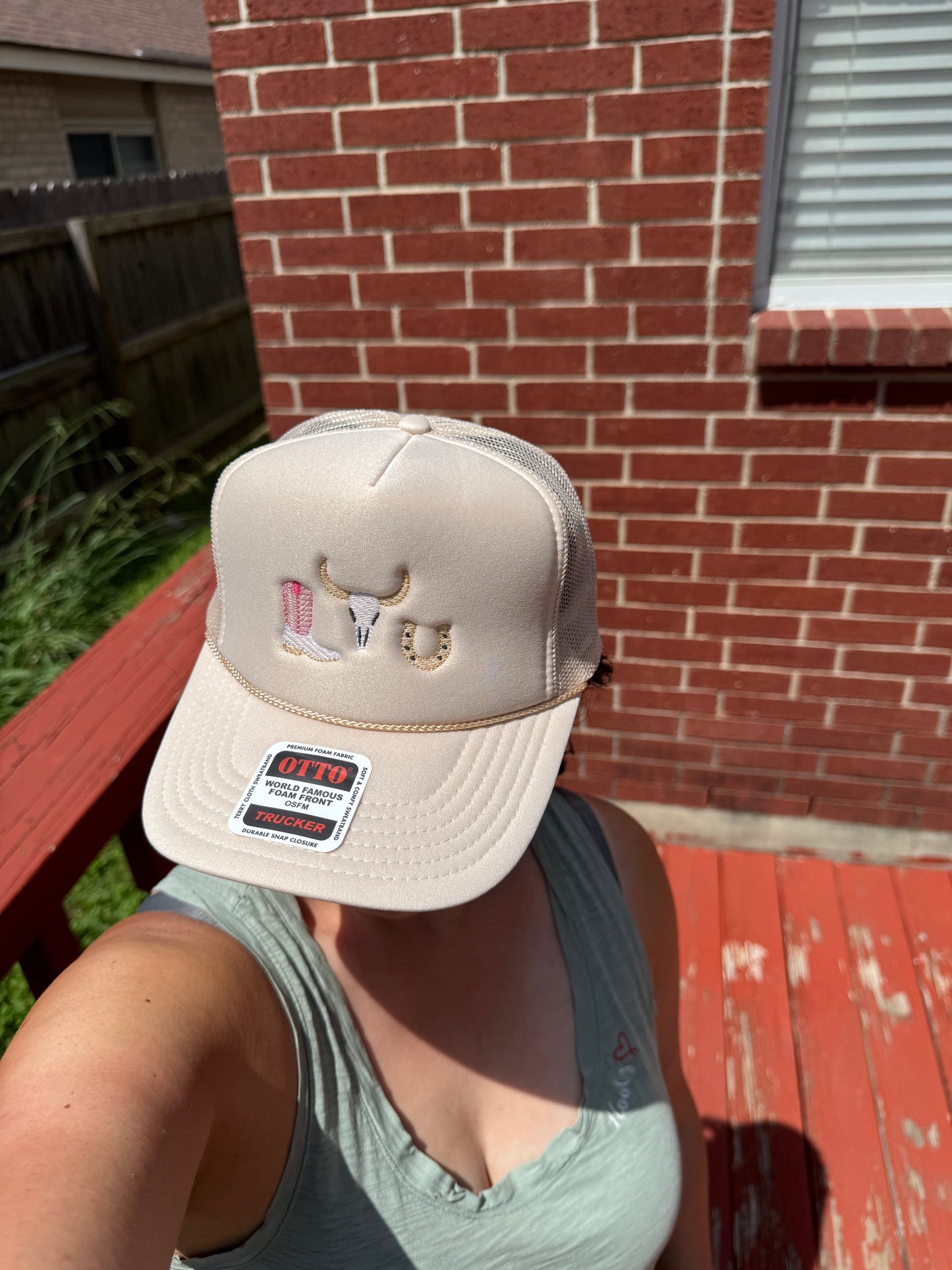 Texas Trio Western Trucker Embroidered Hat
