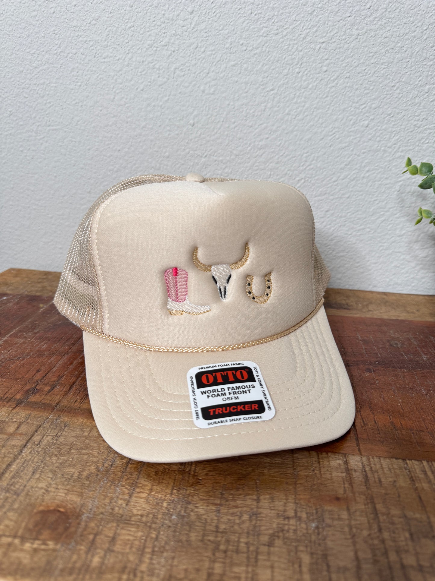 Texas Trio Western Trucker Embroidered Hat