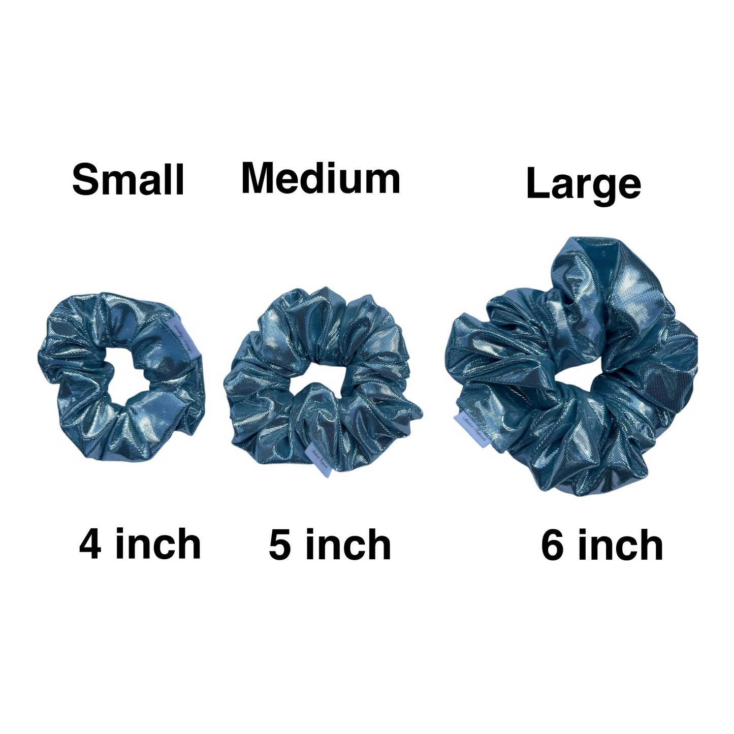 Light Blue Holographic Shiny Hair Scrunchie - 3 sizes - handmade