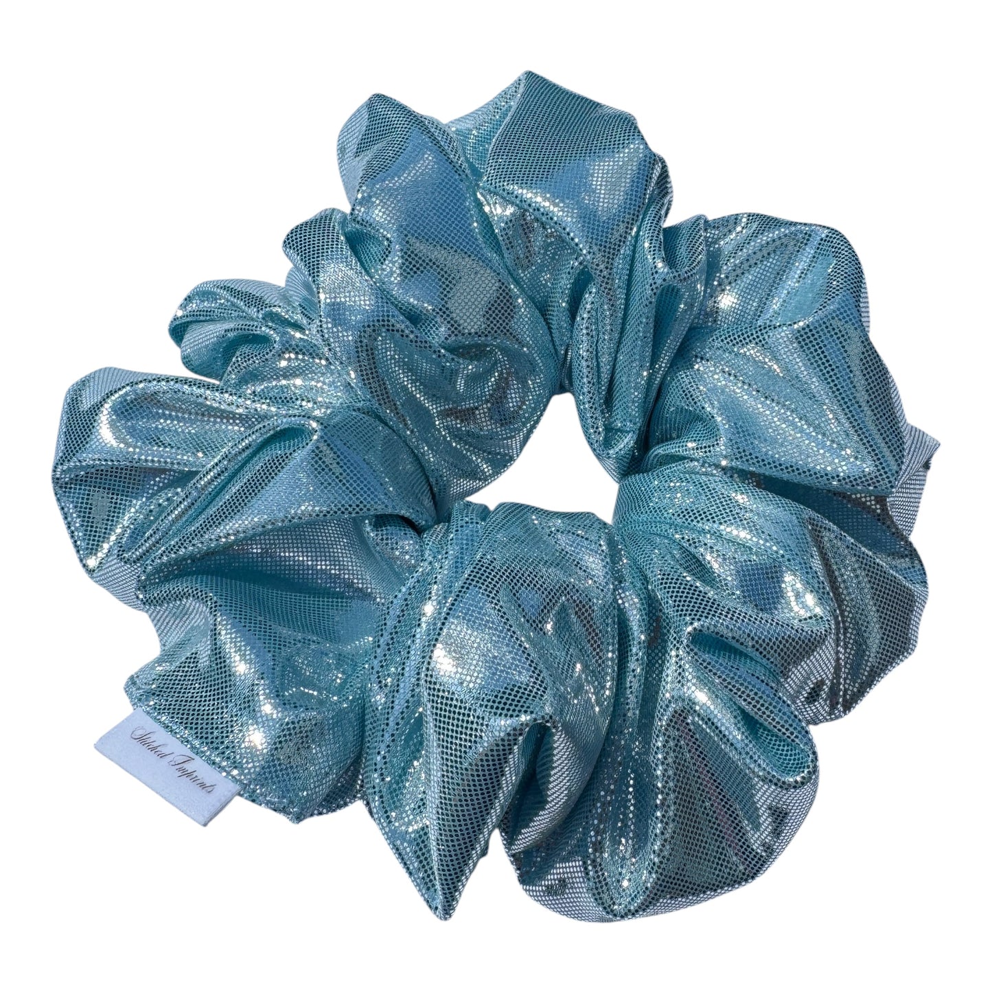 Light Blue Holographic Shiny Hair Scrunchie - 3 sizes - handmade