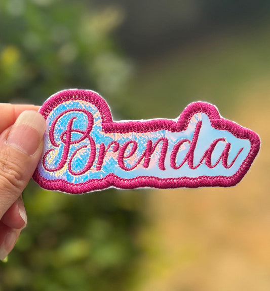 Holographic Custom Embroidered Name Patch - Personalized - 1 inch font iron or sew on - backpack, trucker hat, clothing - gifts for her