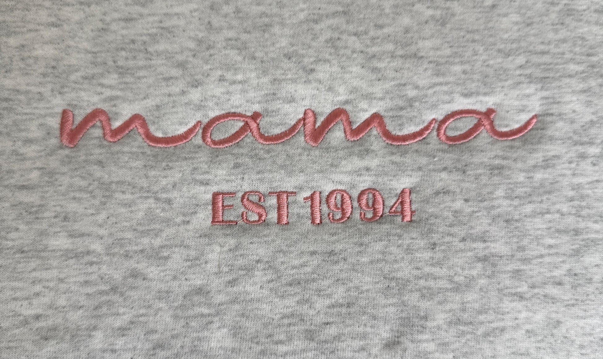 Embroidered MAMA crewneck in script and est date - sleeve embroidery available- Gifts for her - Gildan & Comfort Colors