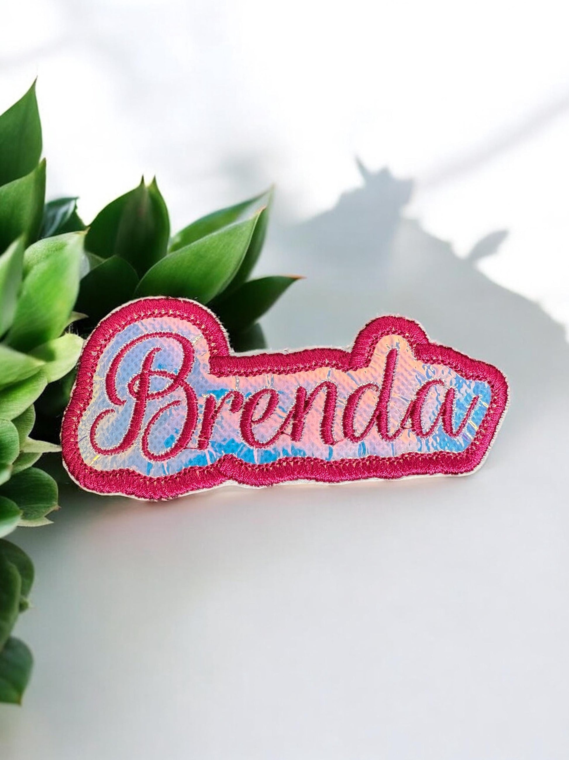 Holographic Custom Embroidered Name Patch - Personalized - 1 inch font iron or sew on - backpack, trucker hat, clothing - gifts for her