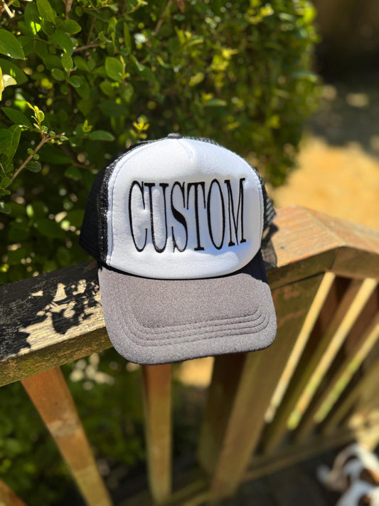 Embroidered CUSTOM Foam Trucker Hat - Trucker Hat, Structured Snapback Mesh Hat - Personalized Hat - Gifts for Her/Him