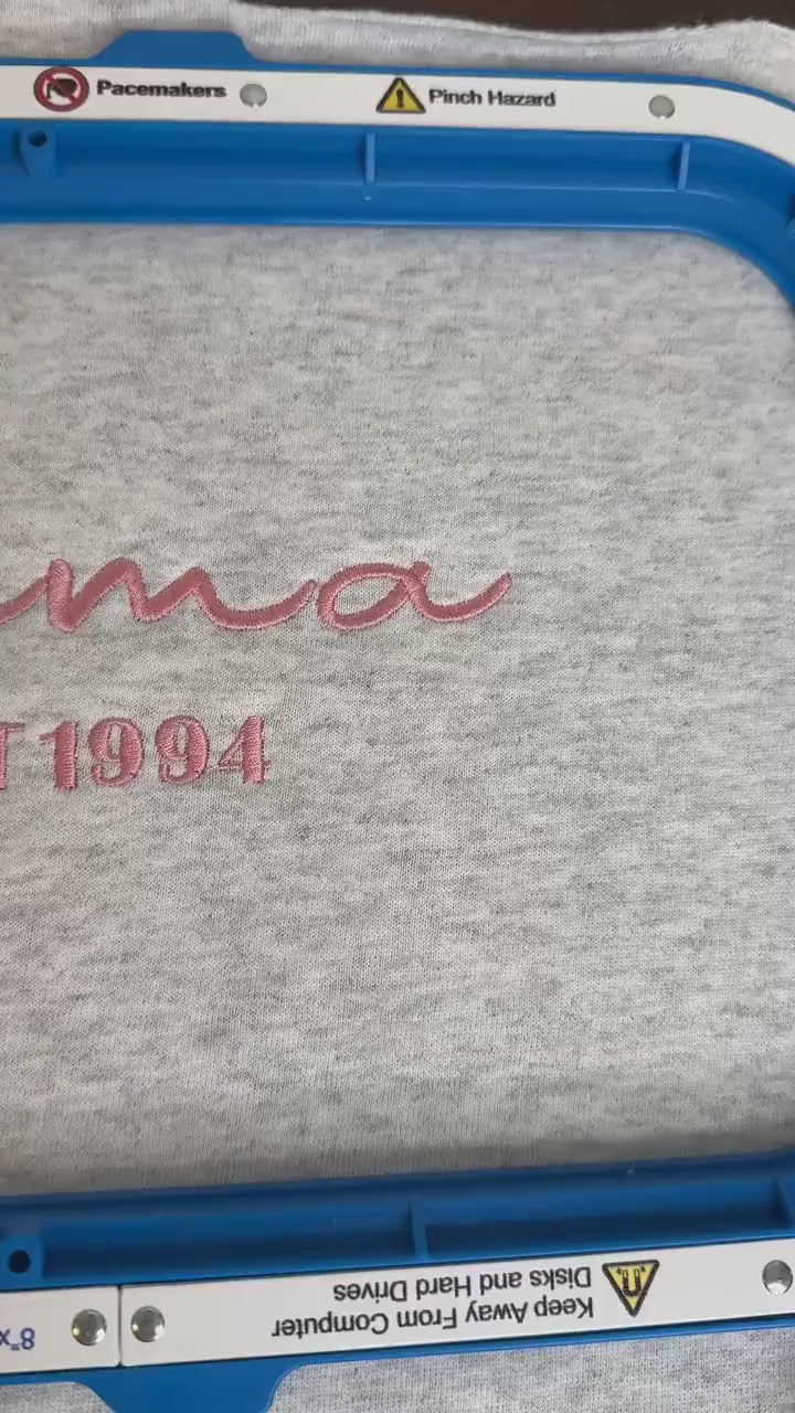 Embroidered MAMA crewneck in script and est date - sleeve embroidery available- Gifts for her - Gildan & Comfort Colors