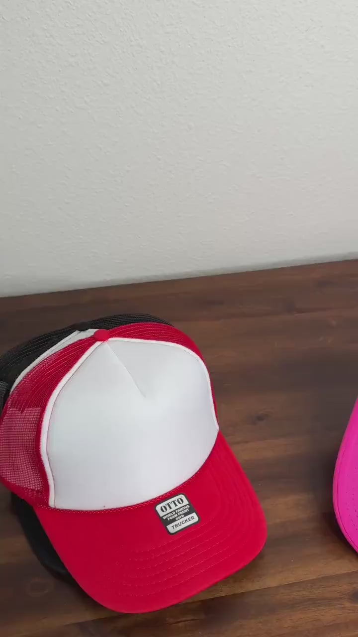 Embroidered CUSTOM Foam Trucker Hat - Trucker Hat, Structured Snapback Mesh Hat - Personalized Hat - Gifts for Her/Him