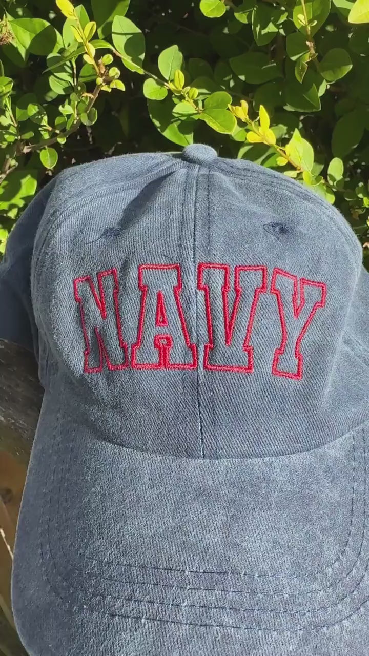Embroidered Navy Hat - Military Cap/Baseball Dad Hat - Trucker Hat, Structured Snapback Mesh Hat - Adjustable Fitted Hat - Gifts for Her/Him