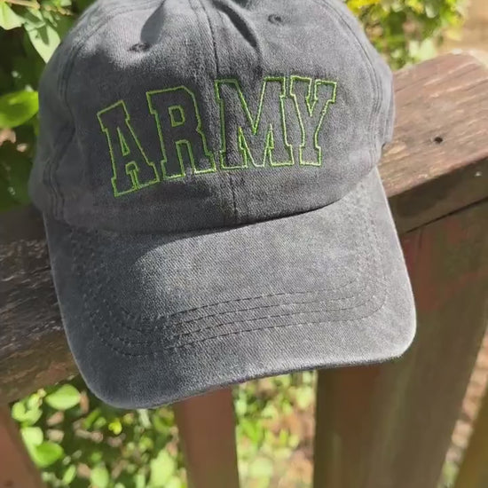 Embroidered Army Hat - Military Cap/Baseball Dad Hat - Trucker Hat, Structured Snapback Mesh Hat - Adjustable Fitted Hat - Gifts for Her/Him