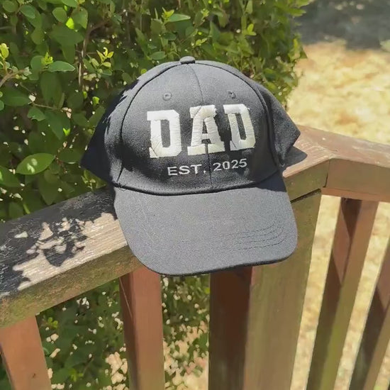 Personalized DAD Embroidered Hat - Baseball Dad Hat - Unstructured Hat, Structured Adjustable Hat - Distressed Hat - Gifts for Him