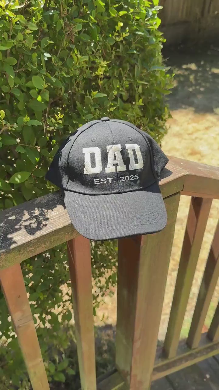 Personalized DAD Embroidered Hat - Baseball Dad Hat - Unstructured Hat, Structured Adjustable Hat - Distressed Hat - Gifts for Him